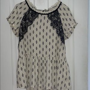 Black and White Blouse